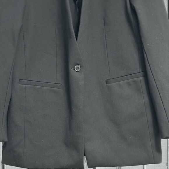 Spanx Womens Perfect Collarless Blazer Size L Black Single Button Lined 20384 - Picture 3 of 9